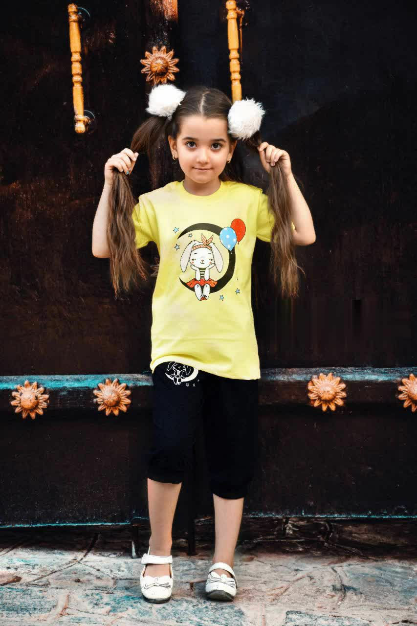 photo_2022-11-11_16-57-43 تی شرت شلوارک دخترانه پنبه مدل خرگوش